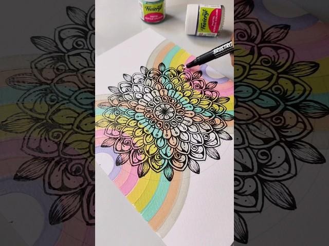 Easy way to draw mandala ˚.⋆ #art #shortsvideo #pastel #colors #mandala #drawing #satisfying