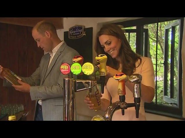 Kate pours William a perfect pint of cider