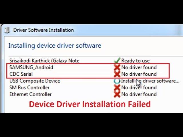 CDC Serial |SAMSUNG_Android No driver found (Driver software installation Windows 7)