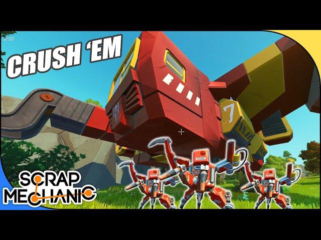 CRUSHING FARMBOTS WITH SURVIVAL SPACESHIP, Scrap Mechanic #222