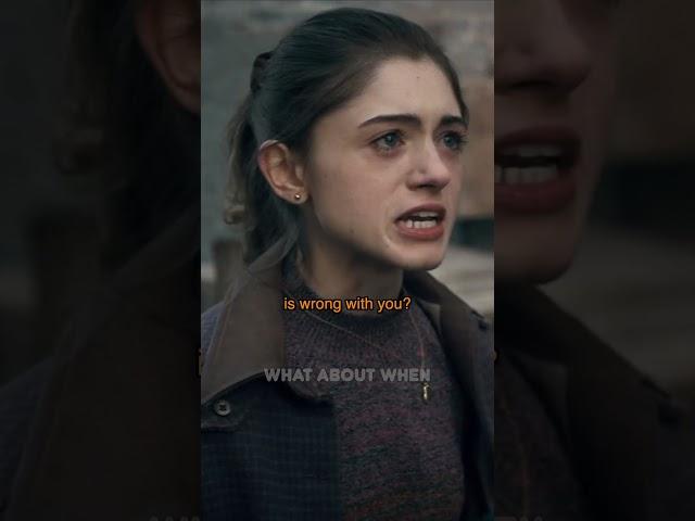 Nancy slaps Steve after finding out he has been spreading rumours about her. S1E6 Stranger Things