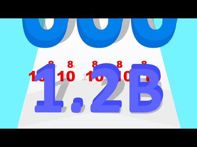 NUMBER RUN vs MERGE NUMBER — GIANT FIGURES vs 1.2 BILLION+ Final Score (Gameplay*)