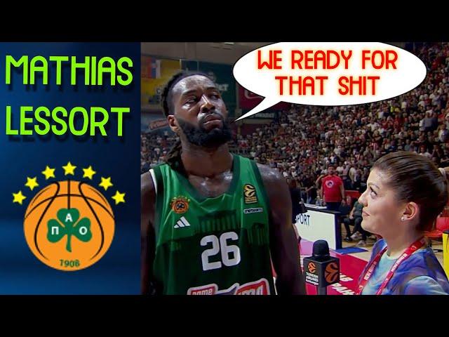 Mathias Lessort with most epic half-time interview  | Crvena Zvezda - Panathinaikos