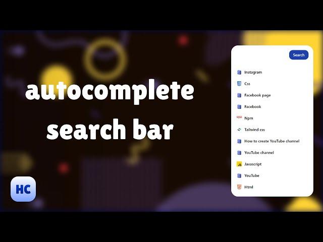 autocomplete search bar with Javascript