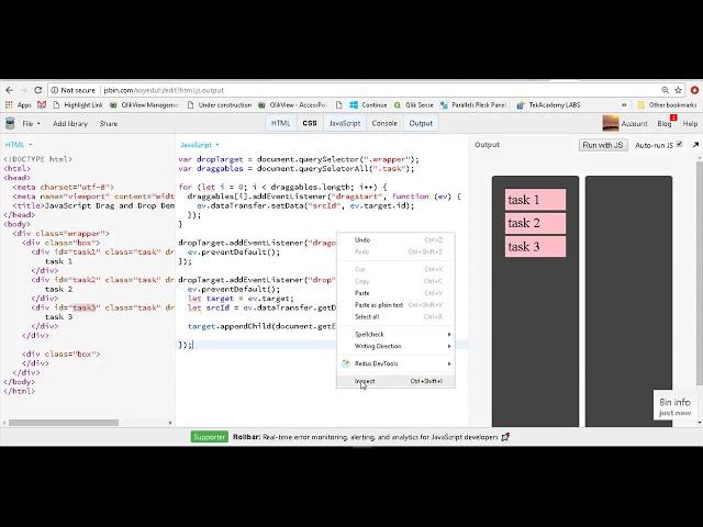 Javascript drag and drop tutorial