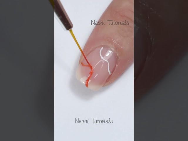 Abstract Minimal Autumn Nail Art Tutorial #shorts