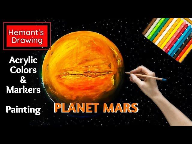 How to draw MARS, step by step | How to Paint Mars Easy | Mars drawing with colors