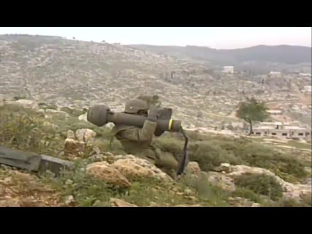 Israeli soldier firing an M47 'Dragon' ATGM during operation 'Defensive shield' (2002)