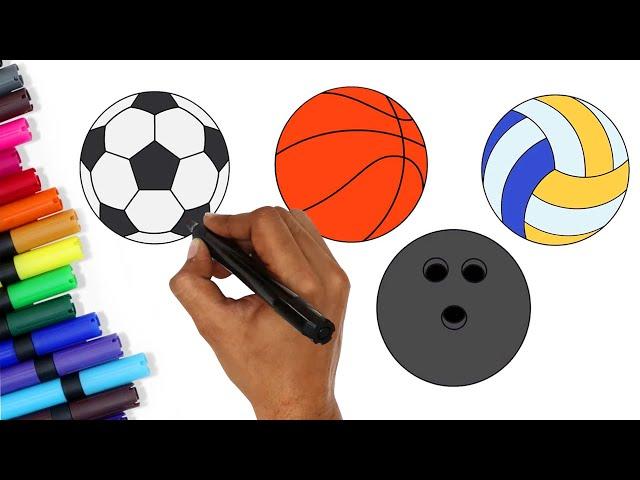 Chiki-Arte Aprende a Dibujar | Cómo dibujar pelotas de cinco deportes - Dibujos paso a paso