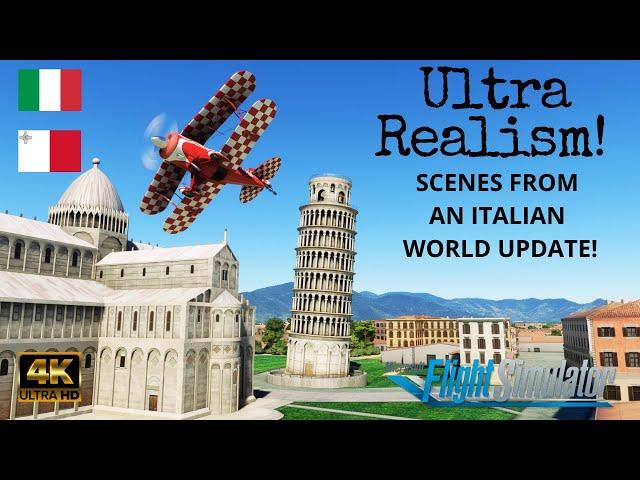 Microsoft Flight Simulator 2020 World Update 9 Italy 4K Ultra Realistic Scenes Maximum Graphics