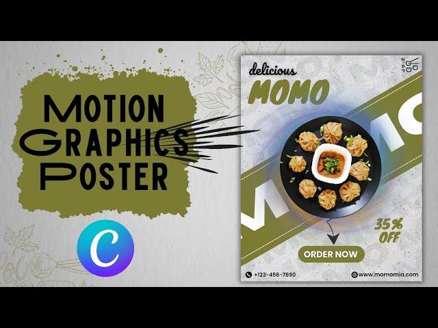 Street Food Motion Ad Poster Design with Canva