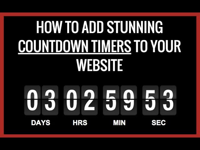 How To Add A Countdown Timer To A Website ( Timer Magic Tutorial )