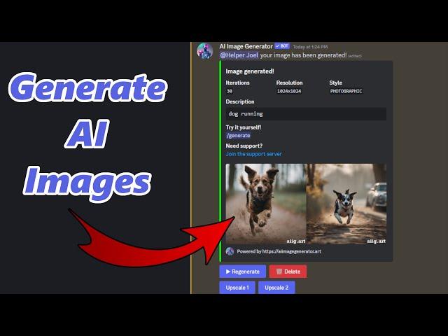 Generate AI Images In Your Discord Server (FREE) AI Image Generator Bot