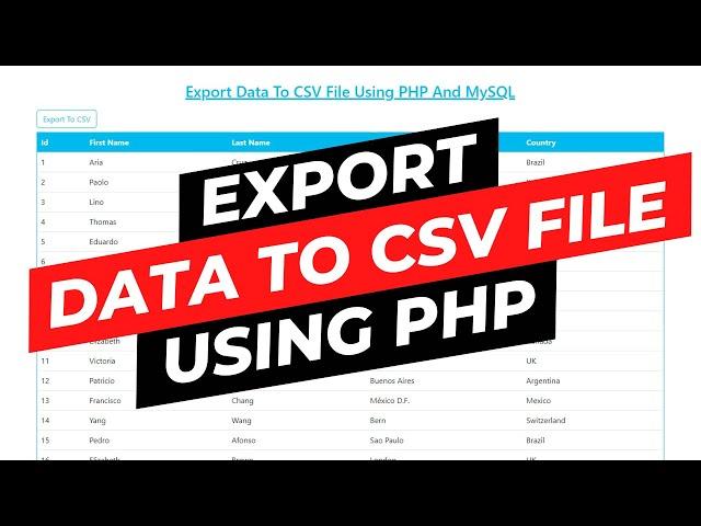 Export data to CSV File using PHP and MySQL