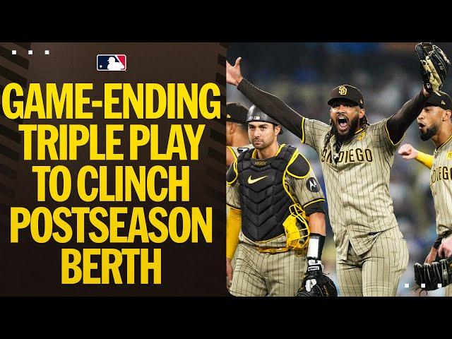 The PADRES turn a TRIPLE PLAY to CLINCH A POSTSEASON BERTH!!!!  (Full inning)