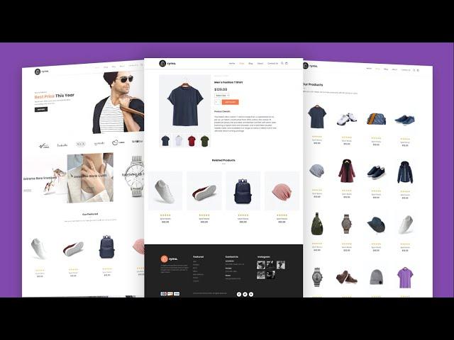 Ecommerce Website With HTML CSS JavaScript | Full Responsive e-commerce Website