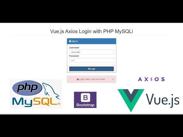 Vue.js Axios Login with PHP MySQLi