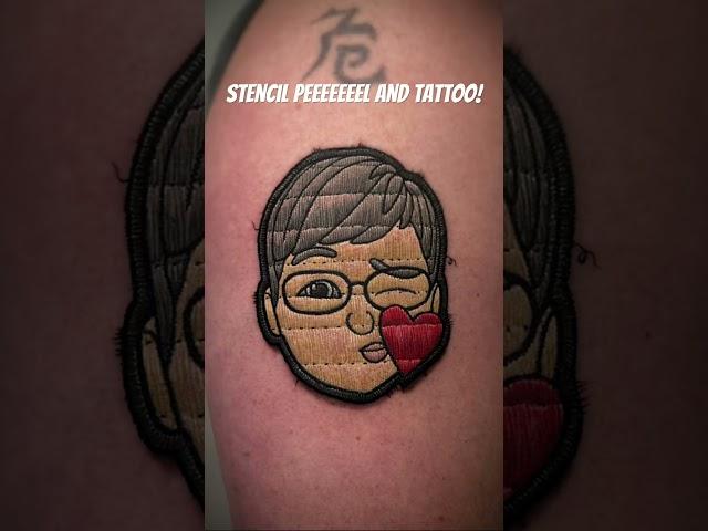 Emoji Patch Tattoo! #tattoo #tattooartist #embroiderypatch #patchtattoo #emojitattoo #armtattoo