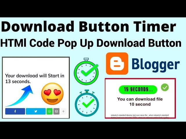 Download button timer code for blogger | blogger download timer code | blogger timer download button