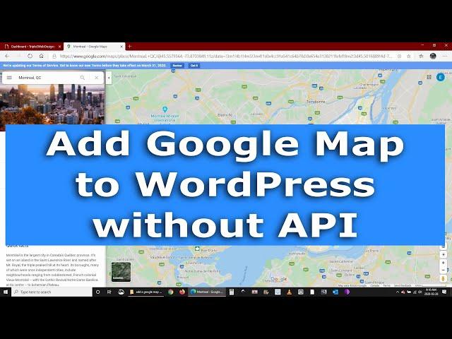 Add a Google map without API to your WordPress website step by step