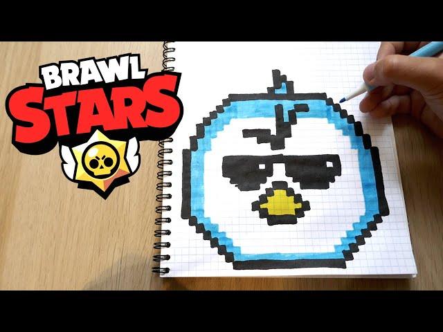 АГЕНТ ПИ НАКЛЕЙКА из BRAWL STARS РИСУНКИ ПО КЛЕТОЧКАМ - PIXEL ART