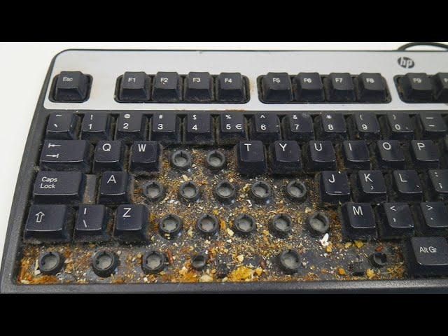 Deep Cleaning The DIRTIEST Keyboard Ever! | [ASMR]