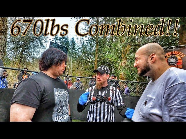 670lbs of heavyweights collide!  SCORPIO vs MAGOO | Streetbeefs Scrapyard