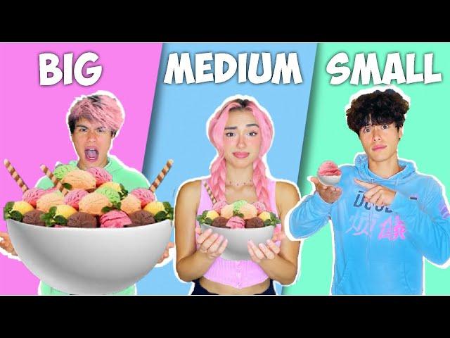 Big VS Medium VS Small Food Challenge!!!