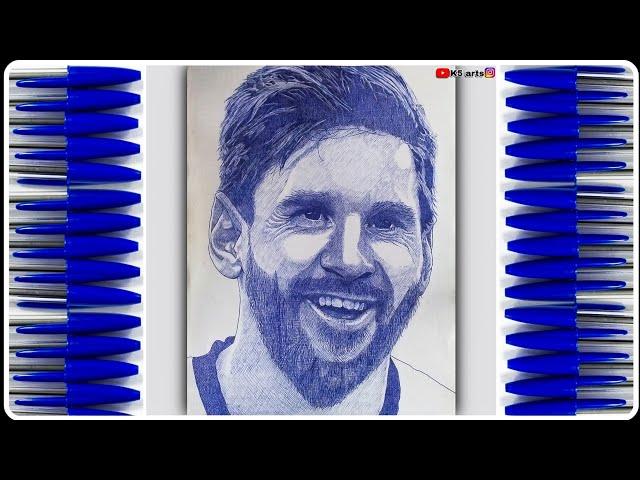 Lionel Messi | Ballpen Drawing | K5 arts | #34 #lionelmessi #messi #fifa