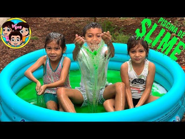 LLENAMOS NUESTRA PISCINA DE SLIME | Guzmancitos