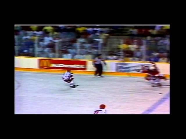 Viacheslav Fetisov hip check on Doug Gilmour (Canada Cup 87)