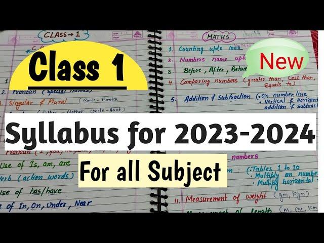 Class 1 syllabus for all subject for 2023-24।class 1 का पूरा syllabus one vedio।@kidzstudyzone247