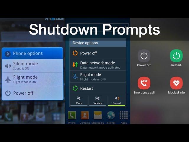 Samsung Galaxy Shutdown Prompts (2010-present)