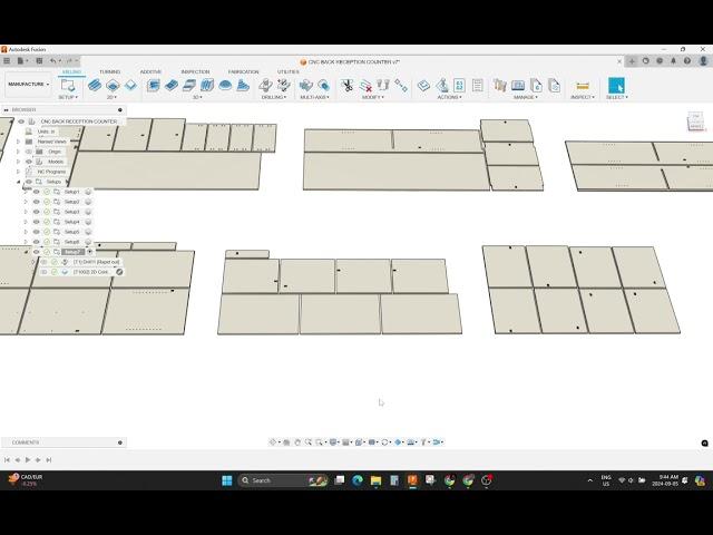 FUSION 360 - ARRANGE CABINETS IN A NEST AND TOOL THEM UP