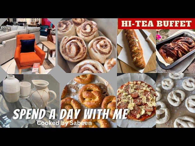 How I manage this at home|Hi-Tea Buffet2/Cinnamon Roll- Pizza|Pakistani Canadian mom vlogs|Sabeen