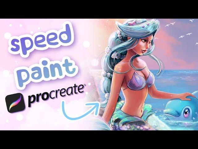 Drawing a Mermaid Character | Procreate Speedpaint Digital Art Timelapse 