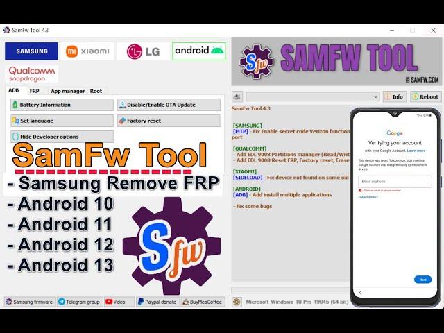 SamFw Tool Frp Unlock Tool 2023 | Added Qualcomm Oppo/Xiaomi FRP | Google Account Remove Samsung Frp