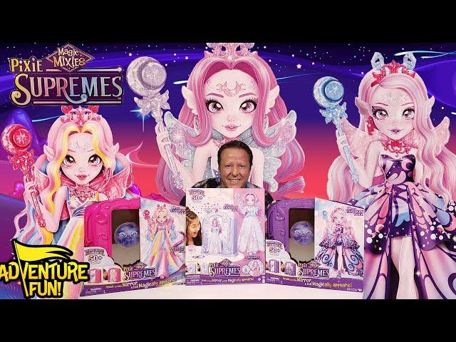 4 Magic Mixies Pixies Supremes: Luna, Skylar, Aria and Special Edition Shimmer Fashion Dolls!