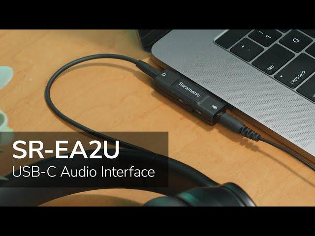 Saramonic SR-EA2U USB-C Audio Interface | Android, iOS, Computers, 3.5mm Mic Input & Headphone Out