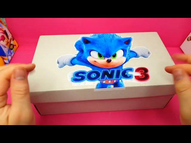 Sonic 3 The Hedgehog Box Surprise Collection Unboxing Tails Knuckles ASMR no talking Mystery box 19