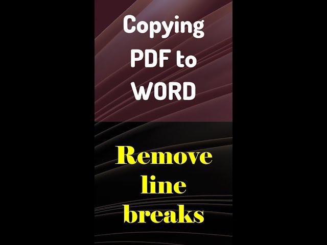 Copying PDF to Word |  Fix hard returns #Shorts