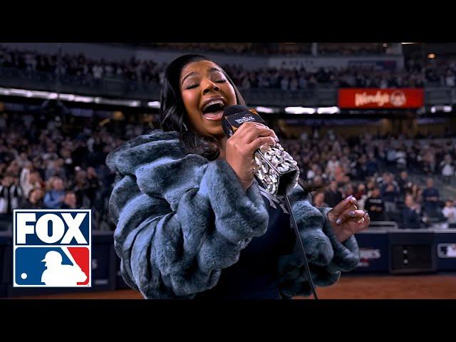 Ashanti performs the National Anthem ahead of Dodgers vs. Yankees Game 4 | MLB on FOX