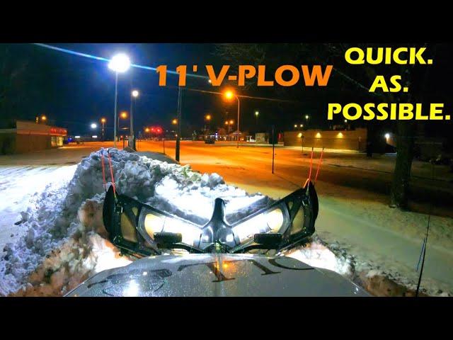 SNOW PLOWING CHURCH PARKING LOTS - 11' BOSS DXT V-PLOW