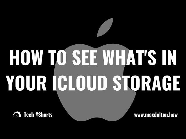 How to See What's in Your iCloud Storage: Tech #Shorts