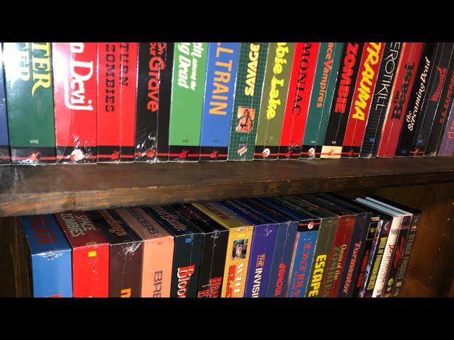 HORROR VHS Collection Shelf By Shelf Overview, Clamshell Wizard Big Box Monster Movies