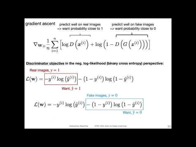 L18.3: Modifying the GAN Loss Function for Practical Use