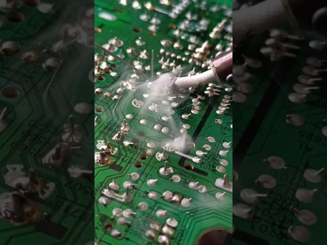 He found 1 damaged elco that was swollen and he replaced it with the same value  #repair #capacitor