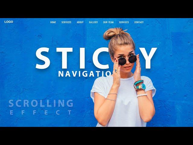 Sticky Navigation Bar on Scroll  using HTML CSS | Fixed Navbar on Scroll