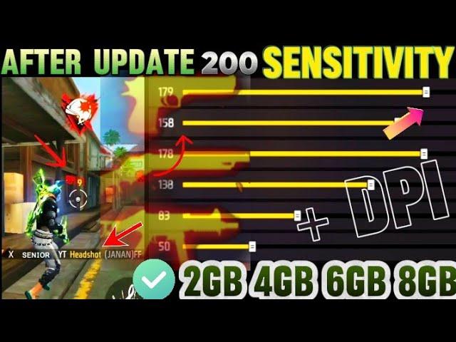 After Update 200 Sensitivity Settings + DPI | Free Fire Max Auto HeadShot Sensitivity | Garena FF