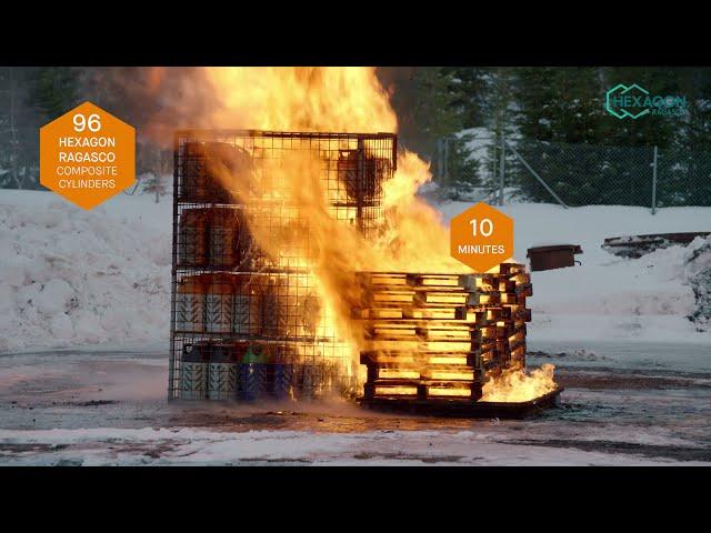 Fire test video: Hexagon Ragasco composite LPG cylinders